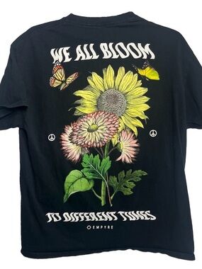 Empyre Bloom to Different Tunes Sunflower Butterfly Peace Men’s Size Large